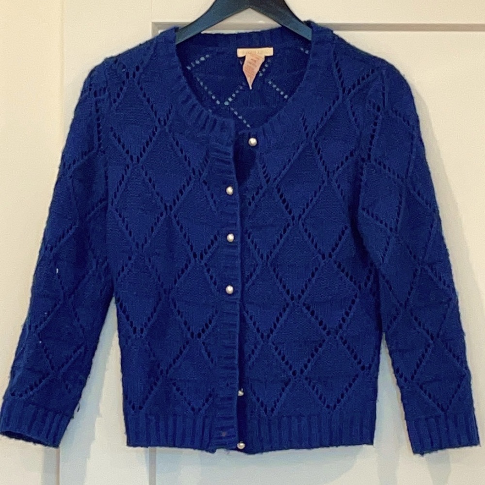 Vintage diamond pattern knit cardigan by Tulle